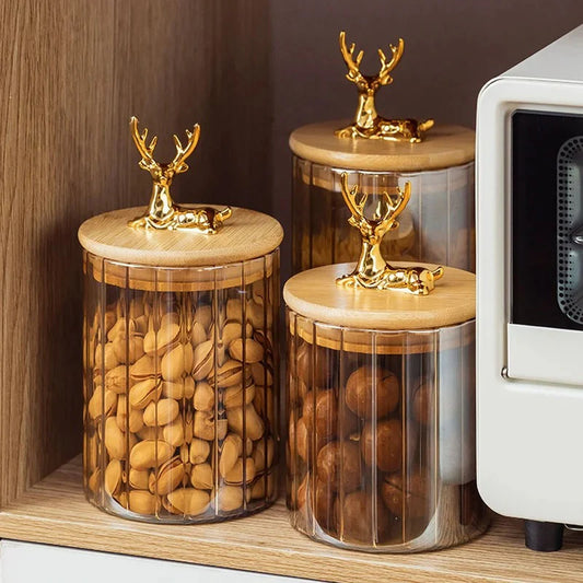 Bocaux en verre décoratifs avec couvercles